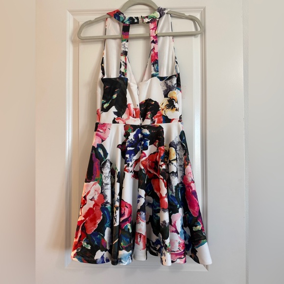 Bebe Floral Fit & Flare Halter Dress - Picture 2 of 3